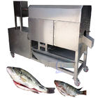 The fish descaling and visceral machine is made of 304 stainless steel Fish cutting and cleaning machine