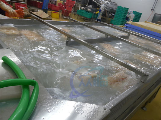 Seafood processing plant frozen fish and shrimp washing water cycle thawing machine Shrimp Processing Washing Machine