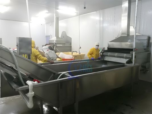Steam Heating Shrimp Cooking Machine Energy Saving Heating Conveyor Belt Sushi Shrimp