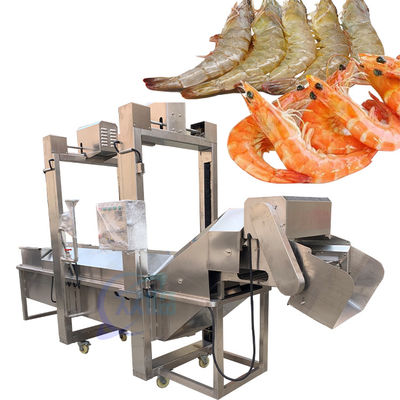 Continuous shrimp steaming machine to steam fish Customized shrimp water cooking machine belt steam blanching machine