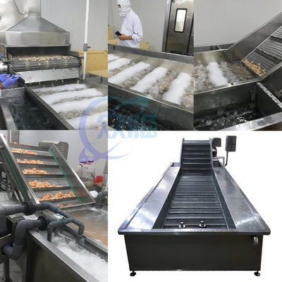 Heated cooked shrimp ice water cooling machine Shrimp cold water cleaning machine