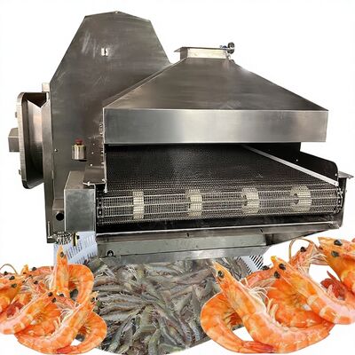 Good price Automatic Shrimp Steam Tunnel Prawn Cooker Blanching Machine 700-1000KG/H Capacity 380V online