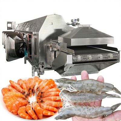 Good price Seafood Shrimp Processing Tunnel Conveyor Belt Blanching Machine Steam Boiler Machine for Cooked Shrimp Processing online