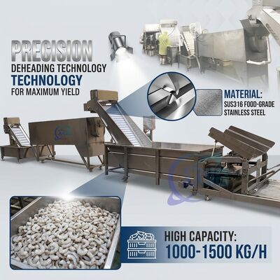 Good price Compact Shrimp Head Separation Machine SUS304 1500-2000KG 0.8KW 440V For Commercial Kitchen online