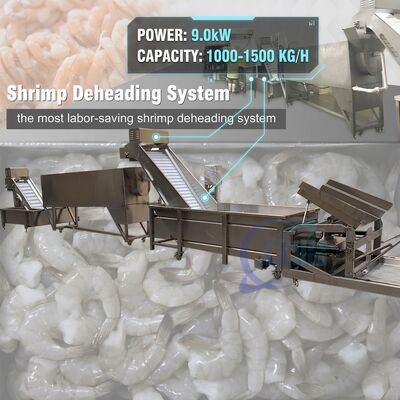 Good price Hygienic Automatic Shrimp Deheading System SUS316L 2500-3000KG 7.5KW 415V For Seafood Factory online