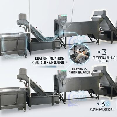 Good price Portable Shrimp Head Screening Machine Anti Corrosive SUS316 2000-2500KG 11.7KW 380V online