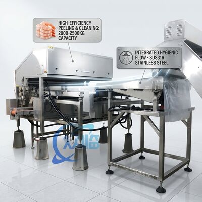Good price Low Noise Prawn Head Removal Machine Hygienic SUS304 2500-3000KG 2.2KW 50Hz For Fish Processing Plant online