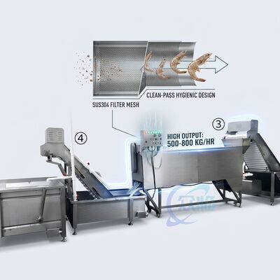Good price Labor Saving Shrimp Head Cutting Machine 316L Stainless Steel 1200-1800KG 11.7KW 50Hz online