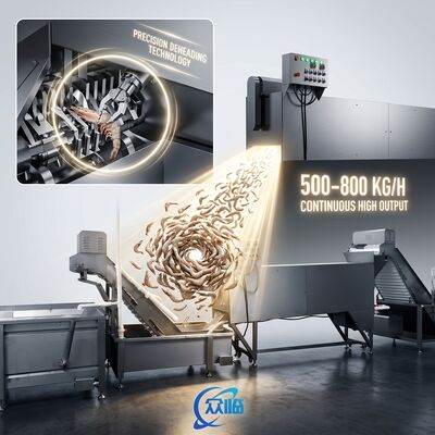 Good price Skid Mounted Shrimp Head Removal Machine SUS316L 1200-1800KG 9.0KW 60Hz For Food Processing Factory online