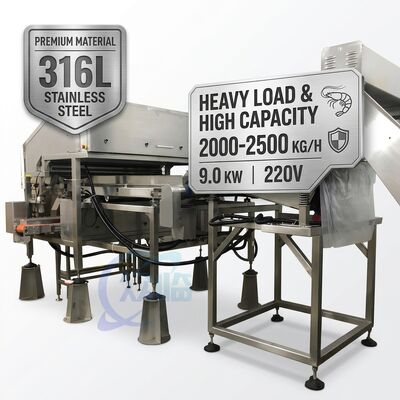 Good price Commercial Shrimp Deheading Machine SUS304 800-1000KG 11.7KW 380V For Seafood Factory online